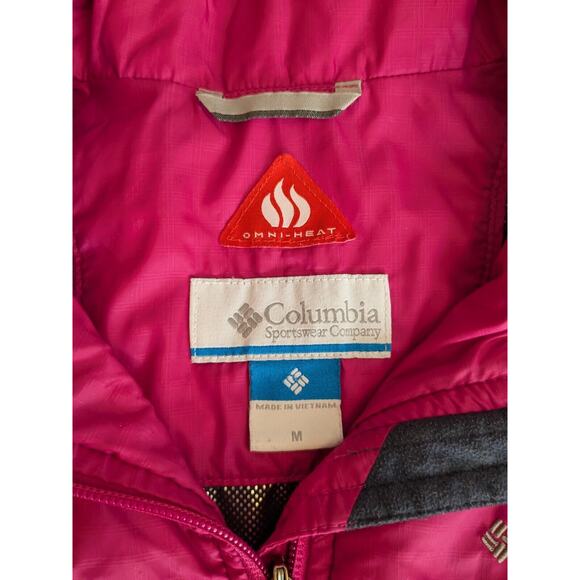 Columbia Vest Womens Medium Pink Full Zip Sleeveless Puffer Omni-Shield Heat - Picture 5 of 6